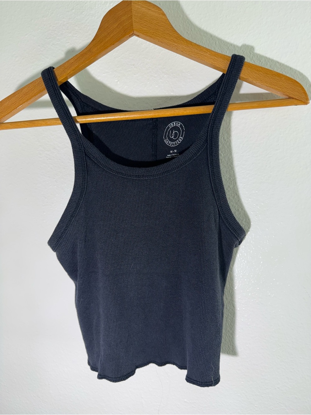 Black Ribbed Womens Urban Outfitters Tank Top